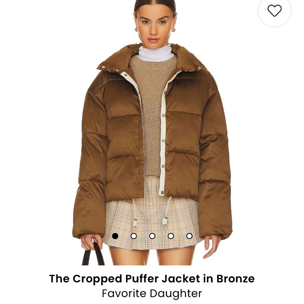 NWT size large Favorite Daughter Cropped Puffer Jacket Bronze